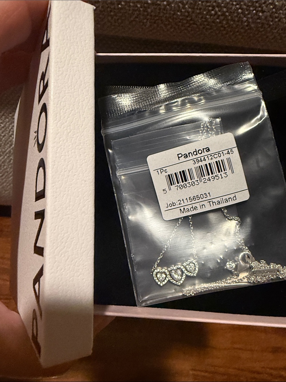Pandora Silver Triple Heart Necklace